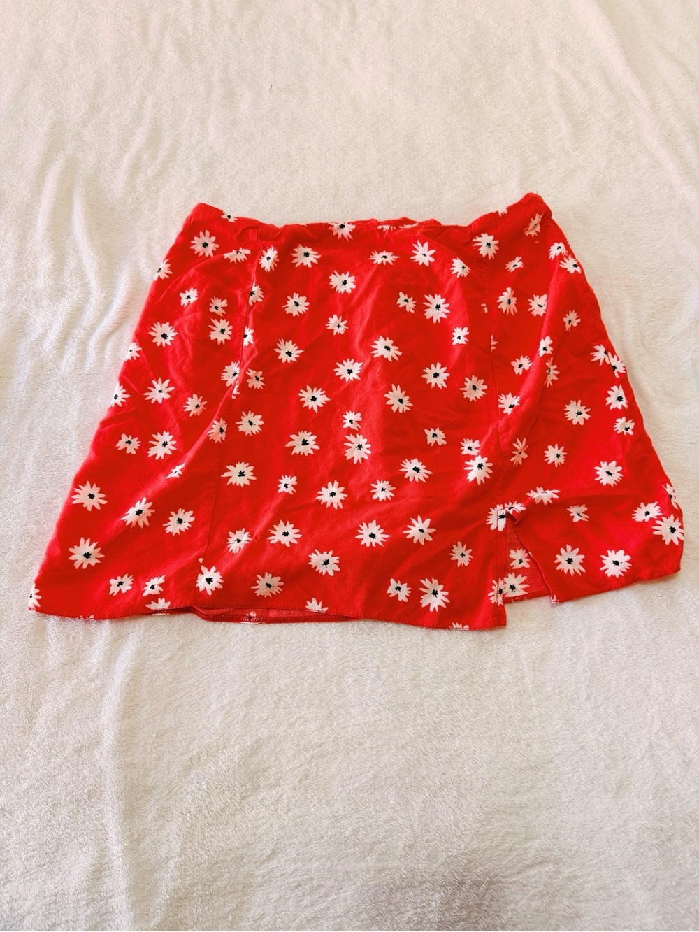 New Look Red Daisy Mini Skirt